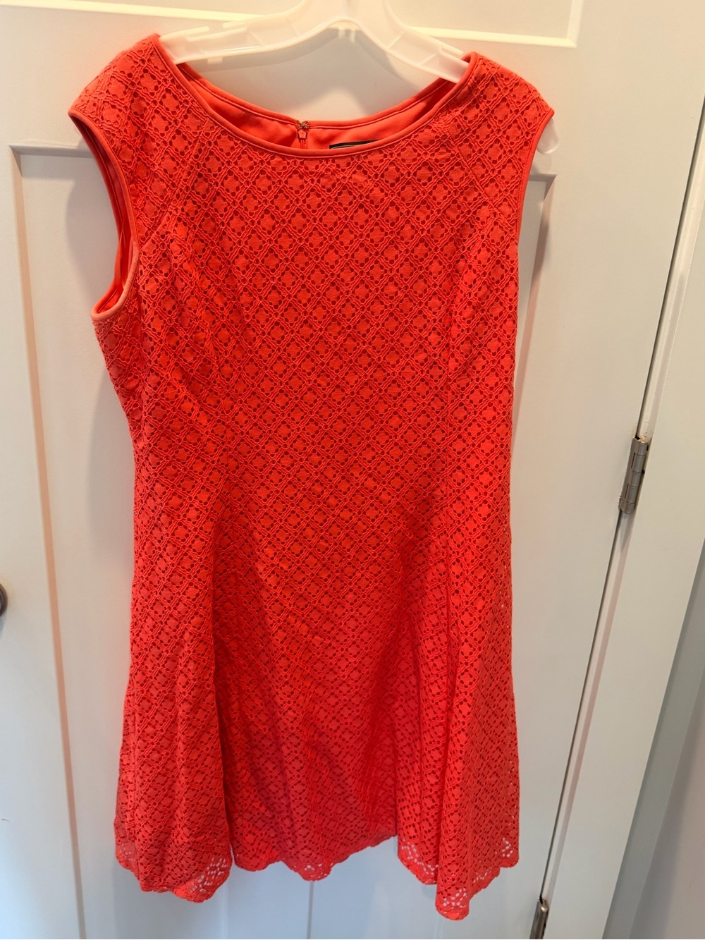 Jessica Howard Coral Lace Dress Size 14 Fit Flare Wedding Guest Cocktail
